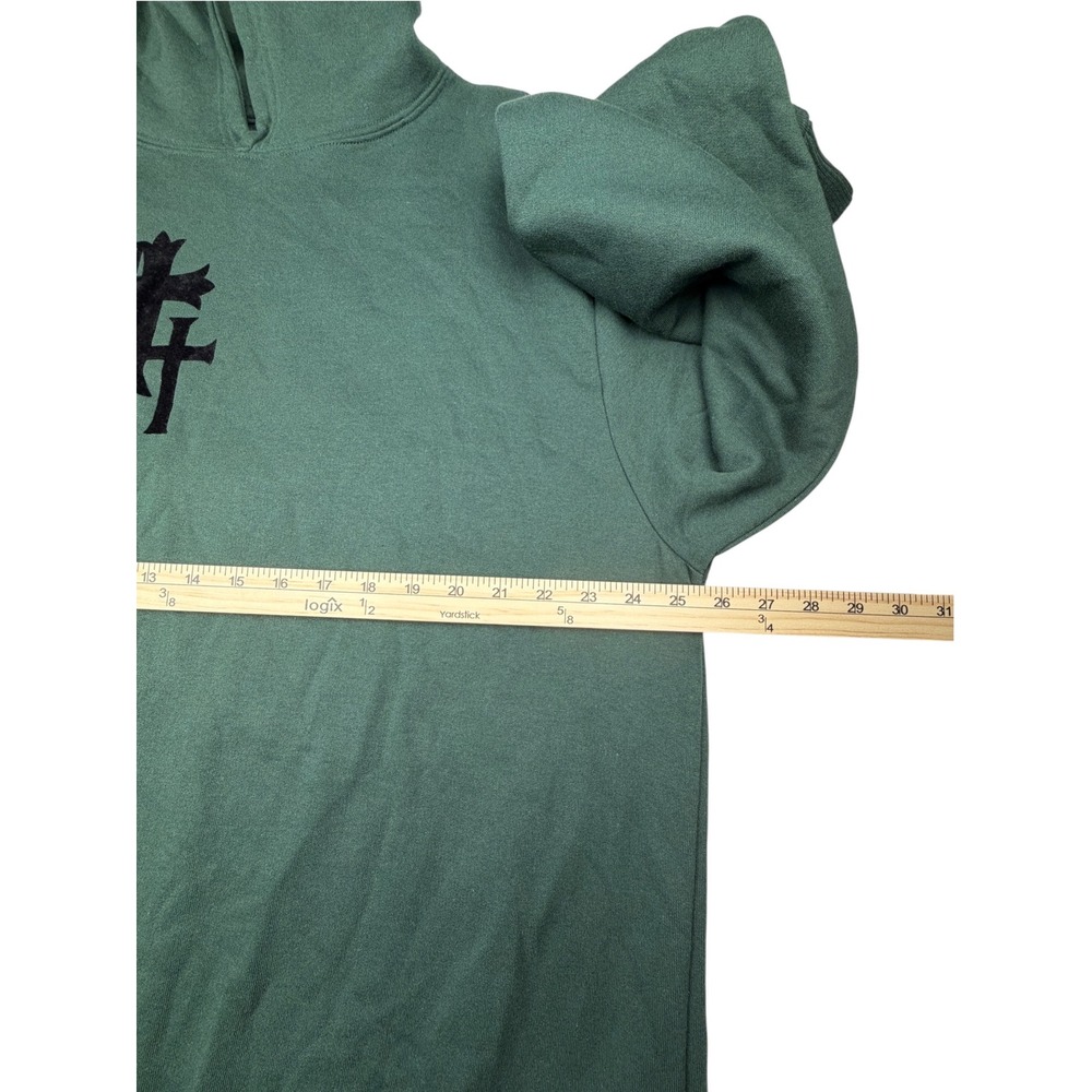 Rocawear Men's 2XL Green Gothic Cross Graphic Pullover Hoodie Hip Hop Streetwear - Picture 5 of 12